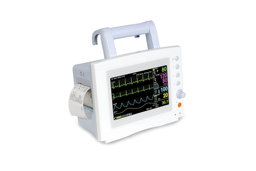 Monitor (5-Para ECG, Nibp, SPO2, Respiration, Temperature)